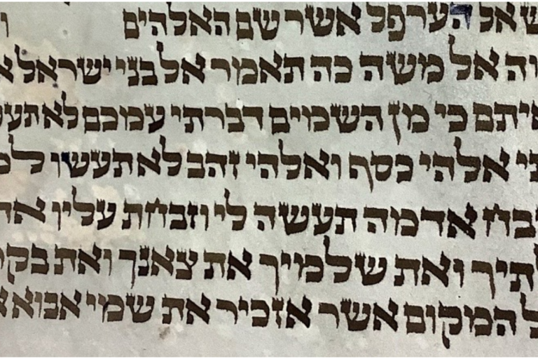 Text inside a Czech Torah scroll